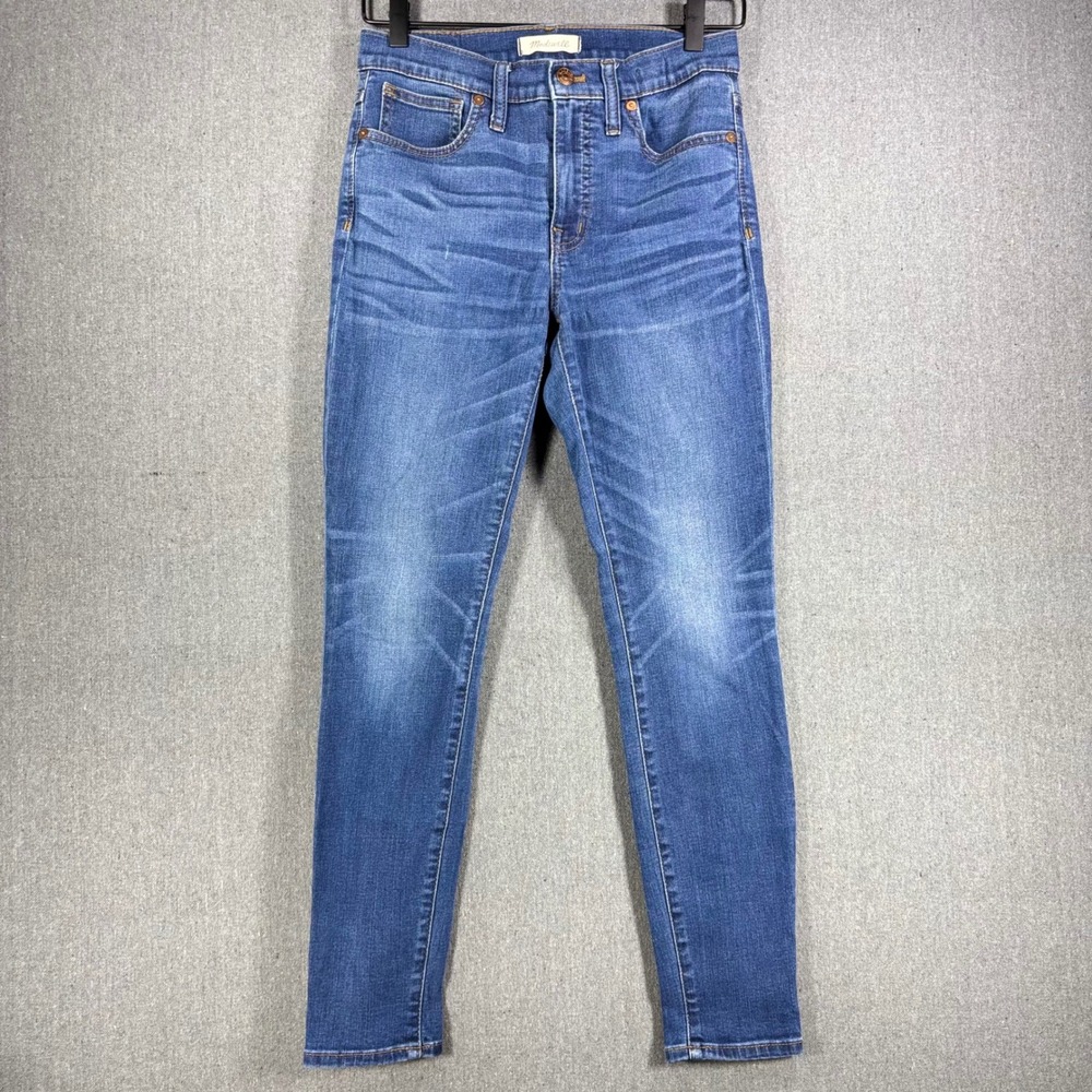 Madewell Skinny Jeans Women 27 Blue High Rise 10 Inch J4624 FA18 Faded Denim - Picture 1 of 8
